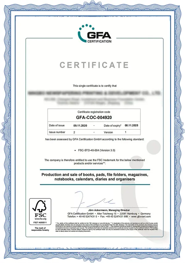 Certificate RSP_ CERT_ FSC_ COC_ NEWSPAPERING