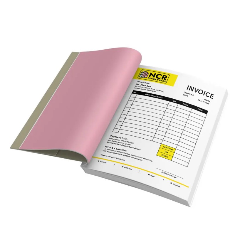 carbonless paper sheet