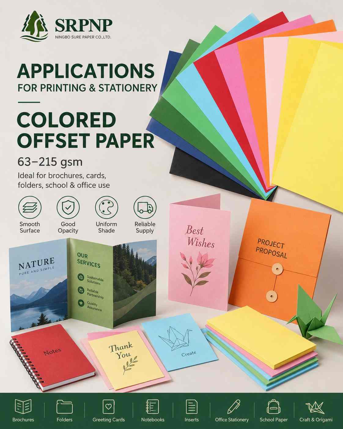 greeting cards and notebook