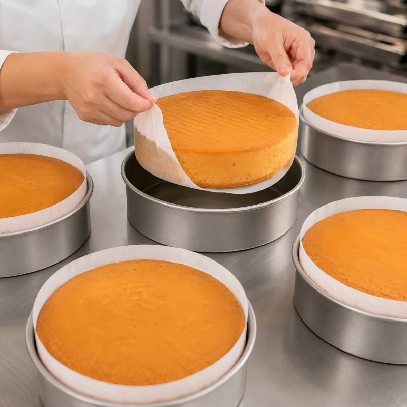clean cake release with parchment paper