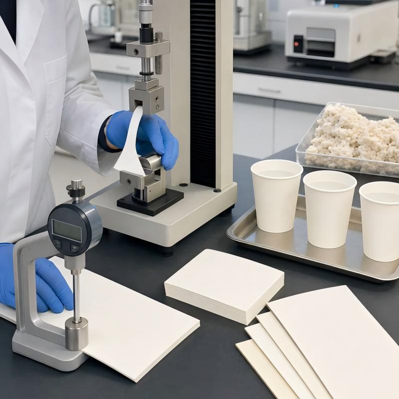 cupstock paper stiffness wet strength testing