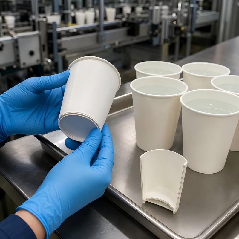 Prueba de integridad del sello de vasos de papel recubiertos de PE
