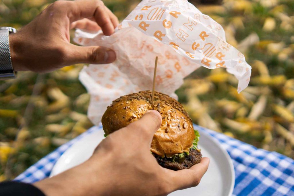 custom printed greaseproof paper burger wrap