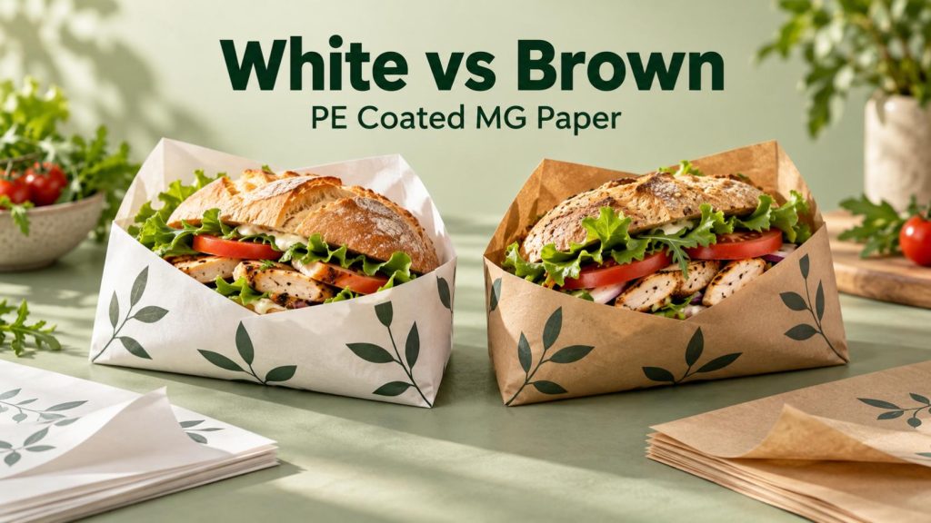 white vs brown pe coated mg paper